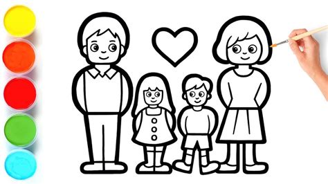 masayang pamilya drawing easy|Family Easy Drawings .